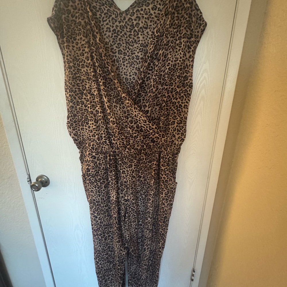 Forever 21 Brown and Black Leopard Print Jumpsuit